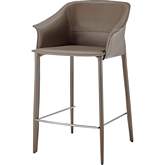 Callie Counter Stool in Light Mocha Brown Recycled Leather